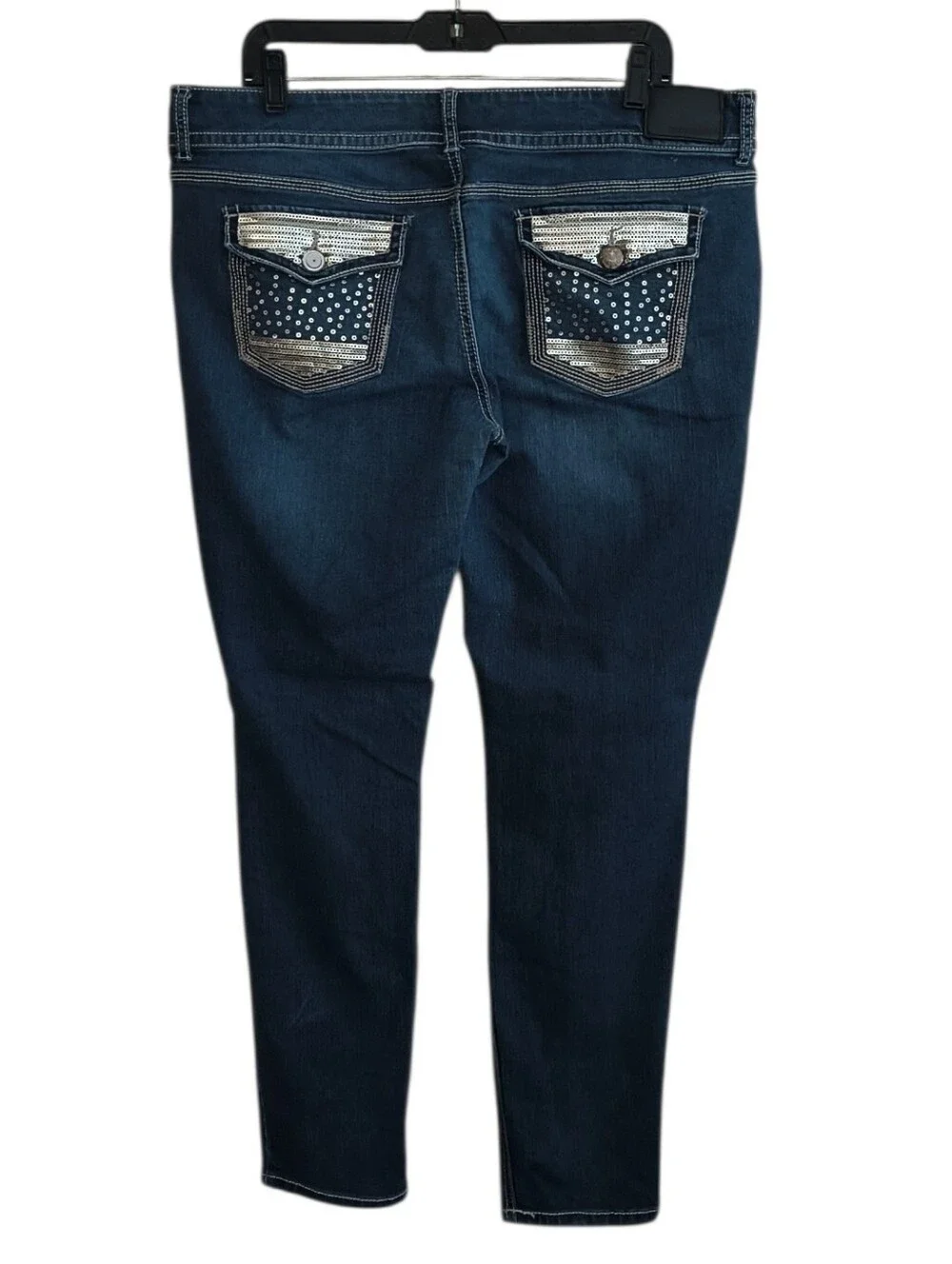 Maurices Dark Blue Jeggings with Embellished Back Pocket